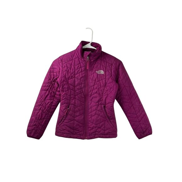 The North Face Puffer Jacket Girls Size Small 7/8 Pink Full Zip With Pockets - Picture 1 of 16